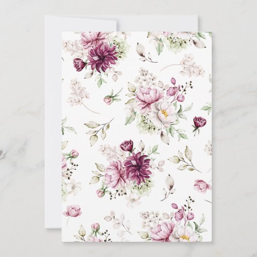 Pioenen Roze Bourgondië Bloemen Afbeelding Save Th Save The Date (Achterkant)