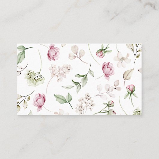 Pioenen Roze Bourgondië Bloemen Bruiloft Escort Ka Plaatskaartje (Achterkant)