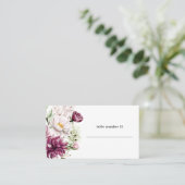 Pioenen Roze Bourgondië Bloemen Bruiloft Escort Ka Plaatskaartje (Staand voorkant)