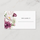 Pioenen Roze Bourgondië Bloemen Bruiloft Escort Ka Plaatskaartje (Voorkant)