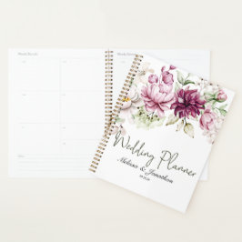 Pioenen Roze Bourgondië Bloemen Bruiloft Planner