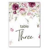 Pioenen Roze Bourgondië Bloemen Bruiloft Tafel Num Kaart (Achterkant)