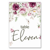 Pioenen Roze Bourgondië Bloemen Bruiloft Tafel Num Kaart (Achterkant)