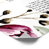 Pioenen Roze Bourgondië Bloemen Bruiloft Zitkaarte Poster (Hoek)