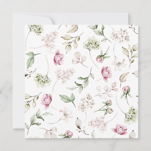 Pioenen Roze Bourgondië Bloemen Vrijgezellenfeest Kaart (Achterkant)