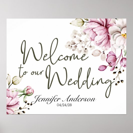 Pioenen Roze Bourgondië Bloemen Vrijgezellenfeest  Poster (Voorkant)