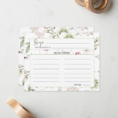 Pioenen Roze Bourgondië Floral bruiloft recept Kaa Notitiekaartje (Voorkant / Achterkant in situ)