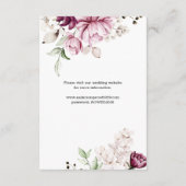 Pioenen Roze BourgondiëBloemen bruiloft Behuizing  Informatiekaartje (Achterkant)