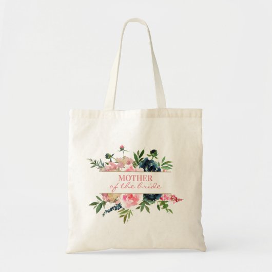 Pioenen Roze Marine Bloemen Moeder van de bruid Gi Tote Bag (Voorkant)