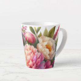 Pioenen Roze pioenroos Floral Latte Mok