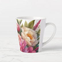 Pioenen Roze pioenroos Floral Latte Mok