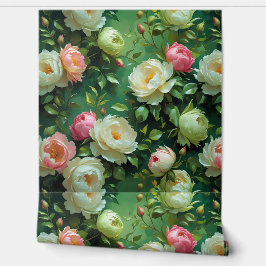Pioenen & Rozen Green Floral Peel and Stick Behang