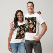 Pioenen, Rozen, Vogels. T-shirt (Unisex)
