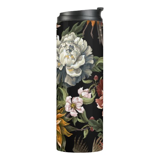   Pioenen, Rozen, Vogels. Thermosbeker (Gedraaid links)