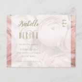 Pioenen Save the Date Briefkaart Sjabloon (Achterkant)