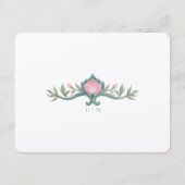 Pioenen Trouwinformatie Kaart Vintage (Achterkant)