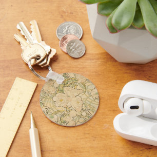 Pioenen van Alphonse Mucha,  Art Nouveau Sleutelhanger