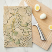 Pioenen van Alphonse Mucha, Art Nouveau Theedoek (Quarter Fold)