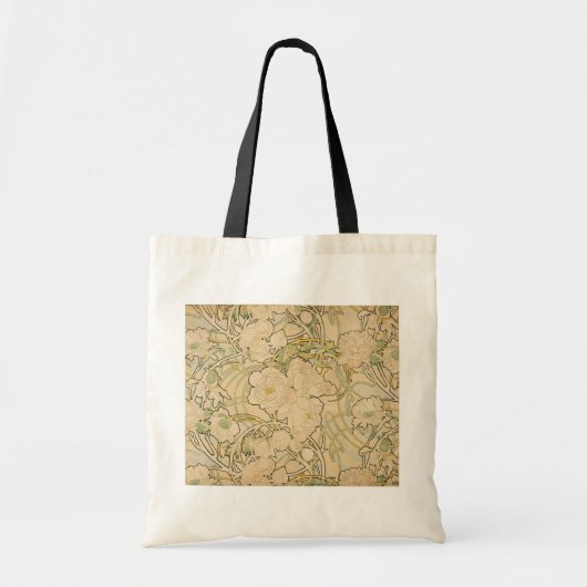 Pioenen van Alphonse Mucha, Art Nouveau Tote Bag (Voorkant)