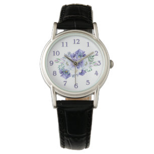Pioenen van de Anemonen van de waterverf de Paarse Horloge