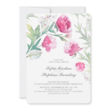 Pioenen Waterverf  Boeket Bruiloft