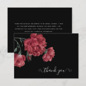  pioenen zwart Vrijgezellenfeest Bedankkaart (Voorkant / Achterkant)