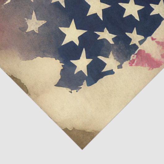 Pioenenbloem 4th van juli Amerikaanse vlag Tissuepapier (Detail)