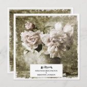 *~*  pioenenbloemen AR23 QR RSVP BRUILOFT Kaart (Voorkant / Achterkant)