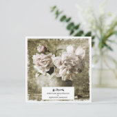 *~*  pioenenbloemen AR23 QR RSVP BRUILOFT Kaart (Staand voorkant)