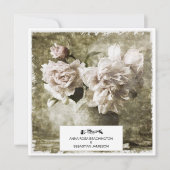 *~*  pioenenbloemen AR23 QR RSVP BRUILOFT Kaart (Voorkant)