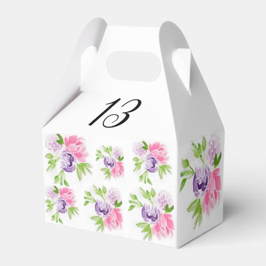Pioenencluster 13e verjaardag Party Favor Box Bedankdoosjes (Achterkant)