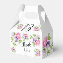 Pioenencluster 13e verjaardag Party Favor Box