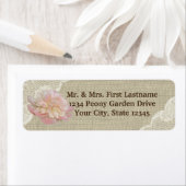  pioenenjuweel en kant etiket (Insitu)