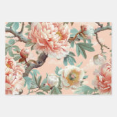 pioenenpastel bloemencadeau inpakpapier vel (Voorkant 3)