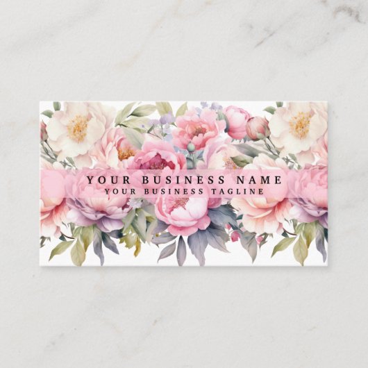 Pioenenpioenroos Visitekaartjes (Voorkant)