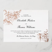 Pioenenschets Fine Art Moderne Klassieke Gouden Br Folie Uitnodiging (Voorkant)