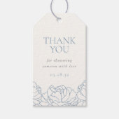 pioenentuin | Blue Floral Vrijgezellenfeest Dank u Cadeaulabel (Voorkant)