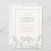 Pioenentuin Stoffig Sage Groen Bloemen Vrijgezelle Kaart (Voorkant)