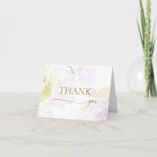 Pioenhortensia pastel Baby shower Bedankkaart