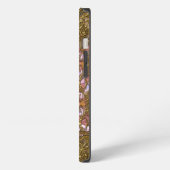 Pioenknop Elegante Bloemrijke Monogram iPhone Hoesje (Linkerkant)