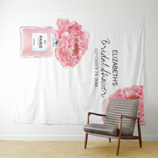 Pioenparfum Bloemige Bruiloftssalon Foto Achtergro Wandkleed (In Situ (horizontaal))