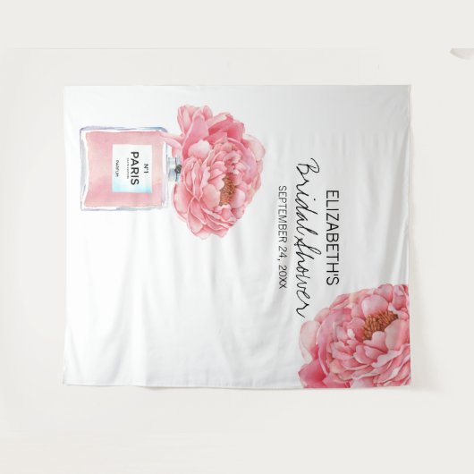 Pioenparfum Bloemige Bruiloftssalon Foto Achtergro Wandkleed (Voorkant (horizontaal))