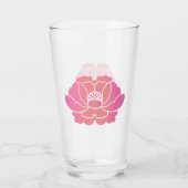 pioenroos bloem glas (Achterkant)