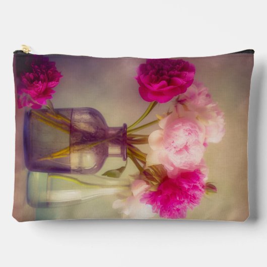 pioenroos boeket in glazen vazen etui (Voorkant)