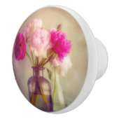  pioenroos boeket in glazen vazen keramische knop (Rechts)