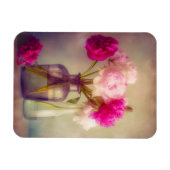 pioenroos boeket in glazen vazen magneet (Horizontaal)