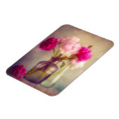 pioenroos boeket in glazen vazen magneet (Linkerzijde)