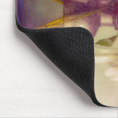 pioenroos boeket in glazen vazen muismat (Hoek)