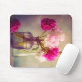 pioenroos boeket in glazen vazen muismat (Met muis)