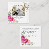 Pioenroos en Roos Eucalyptus Groene Dankkaart Notitiekaartje (Voorkant / Achterkant)